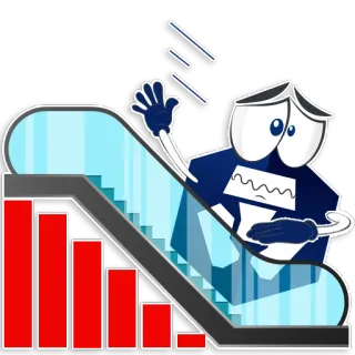 📉 Escada rolante, Queda, Acidente, Escadas, Desenho animado, Falha, Perigo telegram sticker