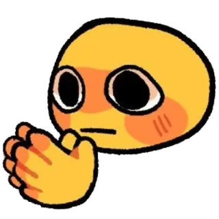 🙏 絵文字, 黄色, 漫画, 幸せ, イラスト, 赤面, 表情 telegram sticker