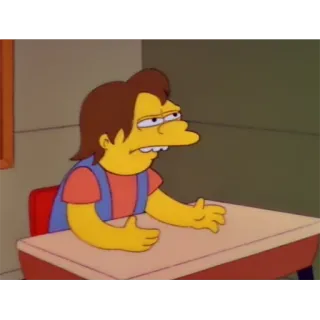 🤦‍♂️ Nelson Muntz The Simpsons cartoon, nelson, the simpsons, character, animated telegram sticker