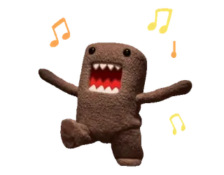💬 Domo 도모, 도모군, 몬스터, 갈색, 마스코트, 행복한 telegram sticker