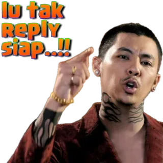 👊 lu tak reply siap...!! malese, minaccia, persona, adesivo whatsapp sticker