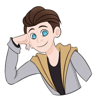 🤥 卡通, 角色, 插图, 贴纸, 微笑, 男孩 telegram sticker