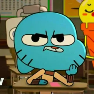 🎒 Gumball Watterson The Amazing World of Gumball Cartoon, Gumball, Watterson, wütend, Figur whatsapp sticker