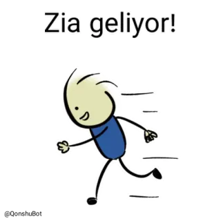 🏃 Zia geliyor! running, cartoon, stick figure, funny telegram sticker