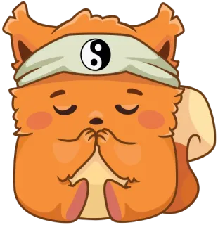 👊 กระรอก, สมาธิ, โยคะ, เซน, สันติภาพ, หยินหยาง telegram sticker
