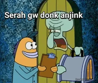 😒 Squidward Tentacles Spongebob Squarepants Serah gw donk anjink spongebob, squidward, kartun, marah, indonesia whatsapp sticker