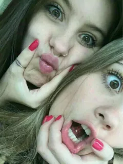 😍 Selfie, Mulheres, Meninas, Amigos, Pose, Diversão telegram sticker