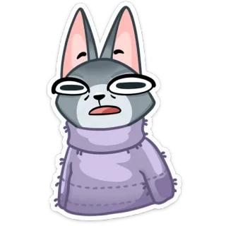😑 Мультфильм, Животное, Кот, Мем, Смешной, Толстовка telegram sticker
