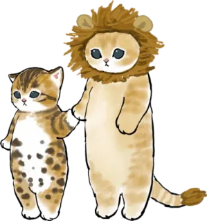🦁 cats, lion, animals, cute, friendship, illustration telegram sticker