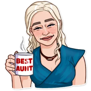 😅 Daenerys Targaryen Game of Thrones BEST AUNT tante, Game of Thrones, personnage, blonde, femme, Daenerys telegram sticker