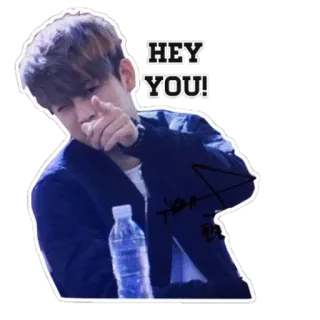 👆 HEY YOU! hey, tu, indicare, persona, saluto, attenzione whatsapp sticker