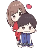 😋 อนิเมะ, คู่รัก, ความรัก, ความสัมพันธ์, การ์ตูน, จิบิ telegram sticker