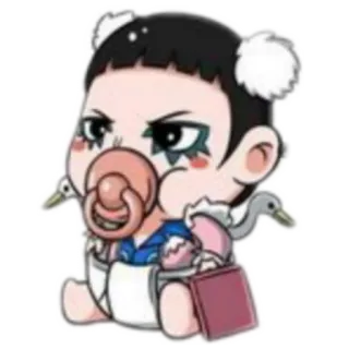 😚 cartoon, baby, pacifier, cute, funny telegram sticker