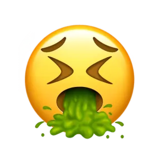 🤢 Emoji, Doente, Vomitar, Vómito, Verde, Engasgo telegram sticker