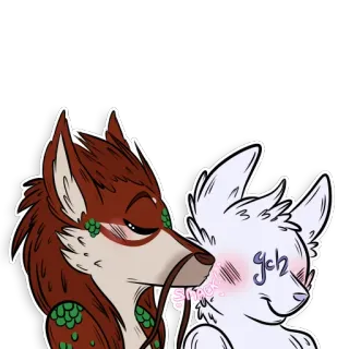 😘 ych キツネ, 動物, イラスト, ステッカー, 漫画, ケモノ, うちの子 telegram sticker