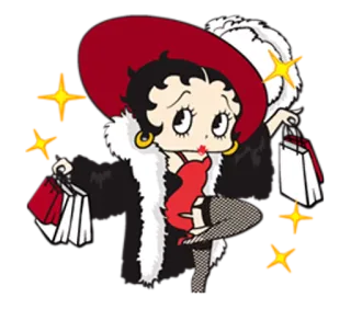 🛍 Betty Boop 만화, 쇼핑, 여자, 베티 붑, 글래머 telegram sticker