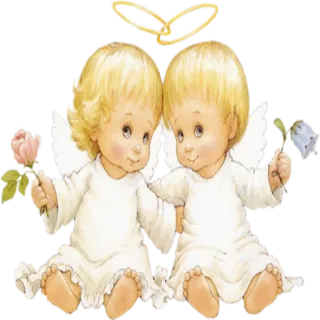 😇 anjos, querubins, fofo, caprichoso, flores, celestial, asas telegram sticker
