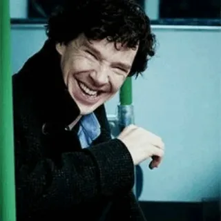 🔎 Sherlock Holmes Sherlock Sherlock, Benedict Cumberbatch, Série TV, Personnage, Souriant, Acteur whatsapp sticker