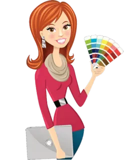 📊 femme, couleur, designer, palette, ordinateur portable, artiste telegram sticker
