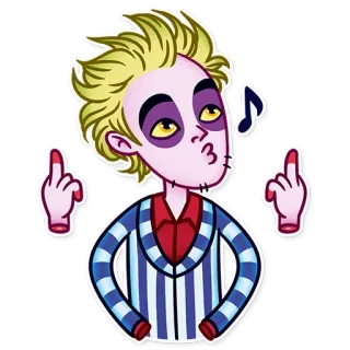 🖕 Beetlejuice บีเทิลจูซ, ภาพยนตร์, ตลก, การ์ตูน, นิ้วกลาง telegram sticker