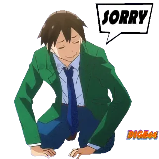 😰 SORRY xin lỗi, anime, xin lỗi, hối tiếc, nhân vật, hoạt hình, hoạt hình telegram sticker