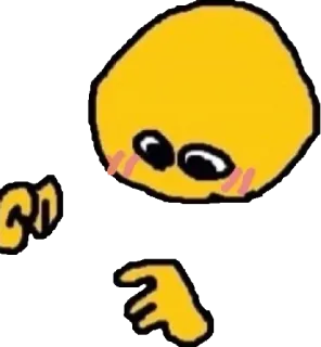 👐 Blob, Emoji, Fofo, Tímido, Olhos, Amarelo whatsapp sticker