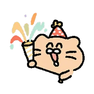 🥚 gato, fiesta, celebración, animal, dibujo animado, divertido, festivo telegram sticker