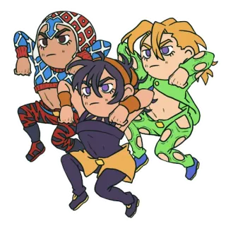 😤 JoJo's Bizarre Adventure Anime, Manga, Jojo, Narancia, Mista, Giorno telegram sticker