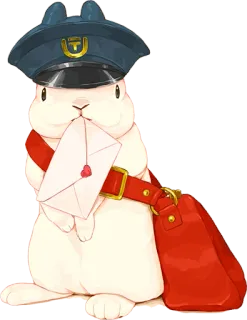 🐰 Hase, Postbote, Brief, Post, Tier, süß, Cartoon, Häschen whatsapp sticker