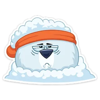 😀 Dessin animé, Nuage, Triste, Endormi, Fatigué, Personnage telegram sticker