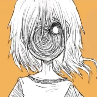 😶 anime, cartoon, sketch, horror, distorted face, spiral telegram sticker