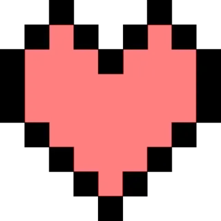 ❤ 하트, 픽셀 아트, 빨강, 사랑, 8비트, 발렌타인 telegram sticker