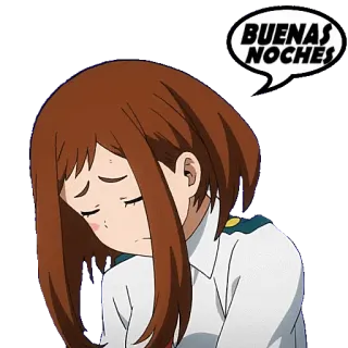 🛌 Ochaco Uraraka My Hero Academia BUENAS NOCHES Anime, Desenho animado, Uraraka, My Hero Academia, Boa noite, Boa noite telegram sticker