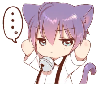 😒 Anime, Chat, Kawaii, Chibi, Mignon, Autocollant, Manga telegram sticker