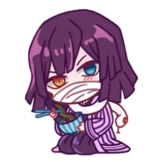 🐍 Obanai Iguro Demon Slayer Anime, Manga, Demon Slayer, Chibi, Personaggio whatsapp sticker
