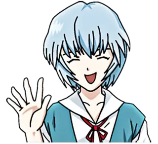 🖐 Rei Ayanami Neon Genesis Evangelion anime, character, rei ayanami, evangelion, greeting telegram sticker