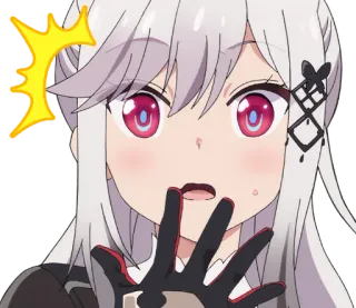 😳 аниме, девушка, в шоке, удивлён, выражение лица telegram sticker