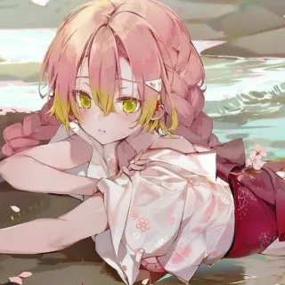 💕 Mitsuri Kanroji Demon Slayer anime, girl, pink hair, demon slayer, mitsuri kanroji, waifu, fanart telegram sticker