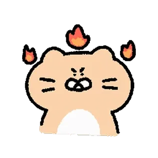 🥚 gato, enojado, llamas, dibujos animados, pegatina, lindo, meme telegram sticker