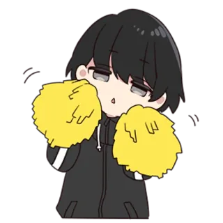🥳 Anime, Cheerleader, Carino, Personaggio, Cartone animato, Pompon telegram sticker