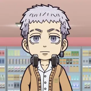 ⚜ Anime-Charakter, Cartoon, Kopfhörer, Illustration, Mann, Stehend telegram sticker