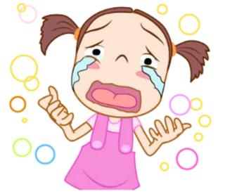 😭 llorando, molesta, triste, dibujos animados, chica, emoción, lágrimas telegram sticker