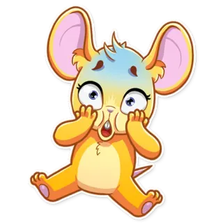 😱 rato, fofo, animal, desenho animado, adesivo telegram sticker