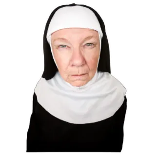🤨 suora, religiosa, abito, donna, ritratto whatsapp sticker