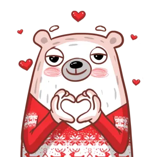 😍 orso, cuore, amore, cartone animato, carino, adesivo whatsapp sticker
