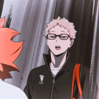🍤 Tsukishima Kei Haikyuu!! Anime, Haikyuu, Tsukishima, Kei, Bola voli, Kartun, Karakter telegram sticker