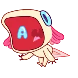 😡 AH Cartoon, Personage, Schreeuw, Mond, Huil telegram sticker