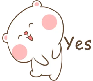 🐽 Yes urso, fofo, feliz, sim, afirmativo telegram sticker