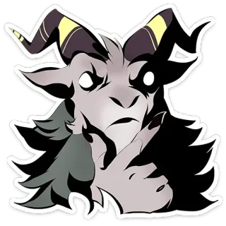 🤔 capra, animale, corna, mostro, fantasy, creatura telegram sticker