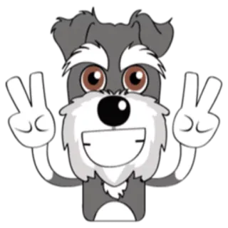✌ perro, animal, pegatina, paz, símbolo de la paz, dibujo animado telegram sticker